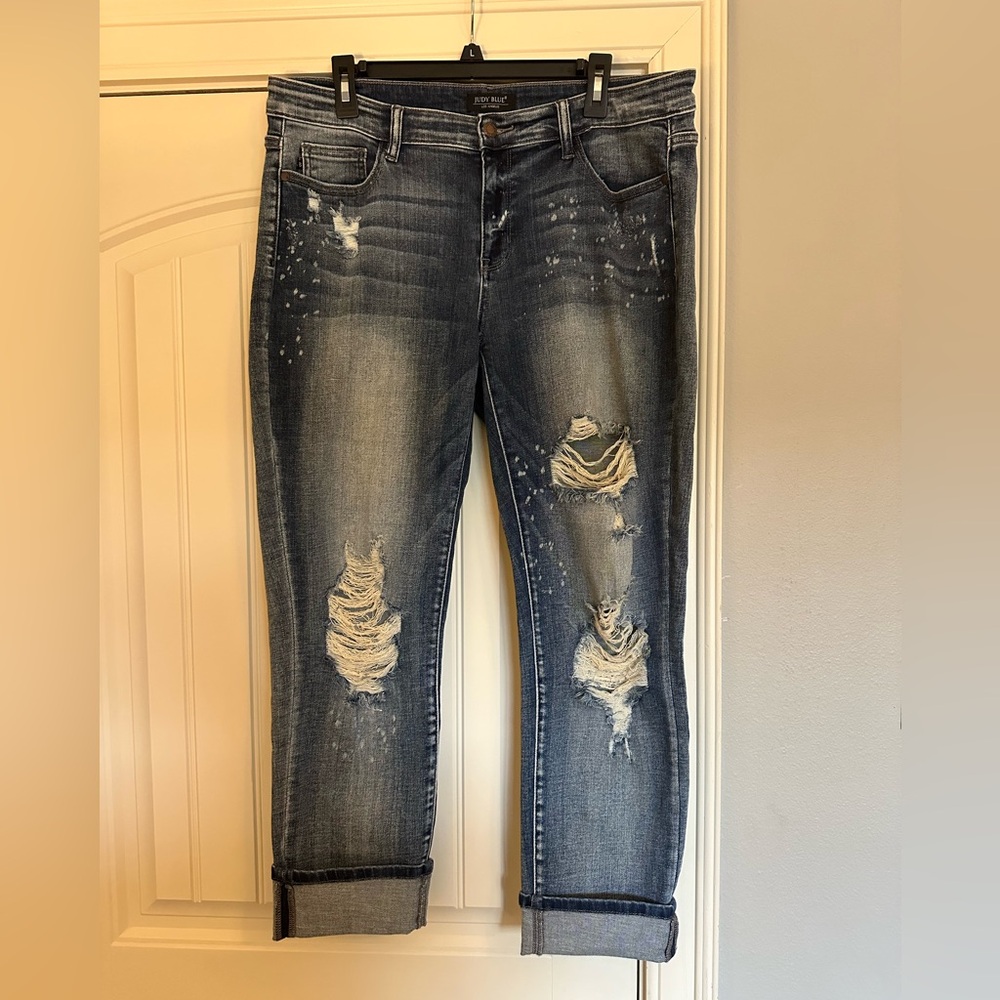 Judy Blue Freckled Out's Sister (THE.BEST) Bleach splash Boyfriend Jeans